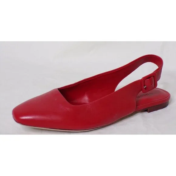 🆕VINCE Brody Slingback Flat Shoe Leather 8 Red - Picture 7 of 8